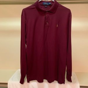 Ralph Lauren Polo Long Sleeve, Maroon, Large